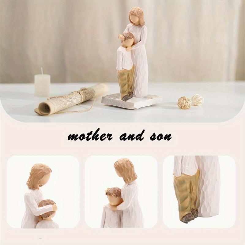 Mother & Son Design Resin Statue, Character Statues, Desktop Decorative Ornament for Living Room Bedroom Office, Home Decor