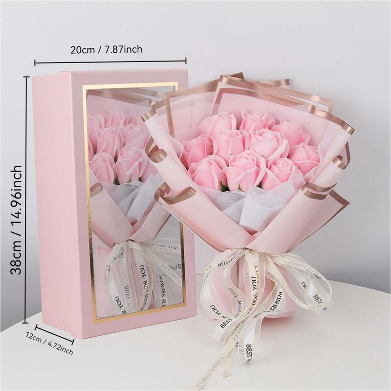 Artificial Rose Bouquet, 1 Box Romantic Eternal Flower with Gift Box, Flower Gifts for Friends & Loved Ones, Suitable for Birthday, Wedding, Anniversary