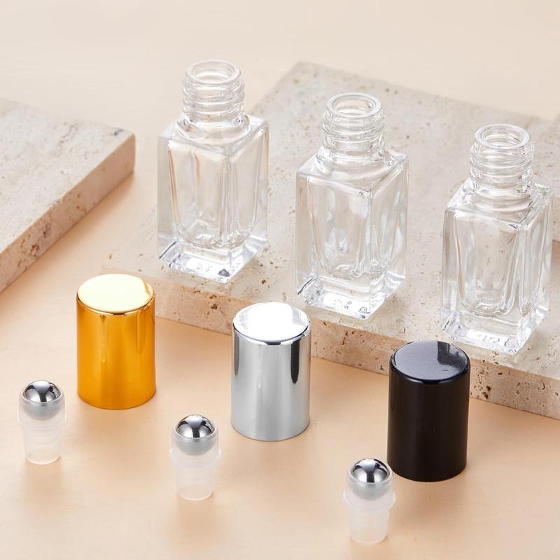 3pcs Empty Glass Perfume Roller Bottle, Portable Refillable Perfume Spray Bottle, Multipurpose Mist Spray Bottle, Makeup Supplies For Home Outdoor Travel, Multi-use Organiser for Perfume Essential Oil