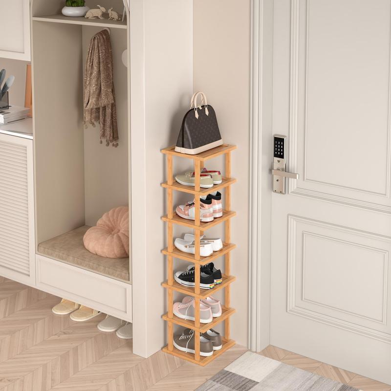 Multi-layer Shoe Rack, 1 Count Easy Assembly Furniture for Home, Bamboo Large Capacity Shoe Storage Rack, Shoe Storage Organizer for Home Entryway, Shoe Rack Organizer, Summer Gift, Unique Furniture for Bedroom