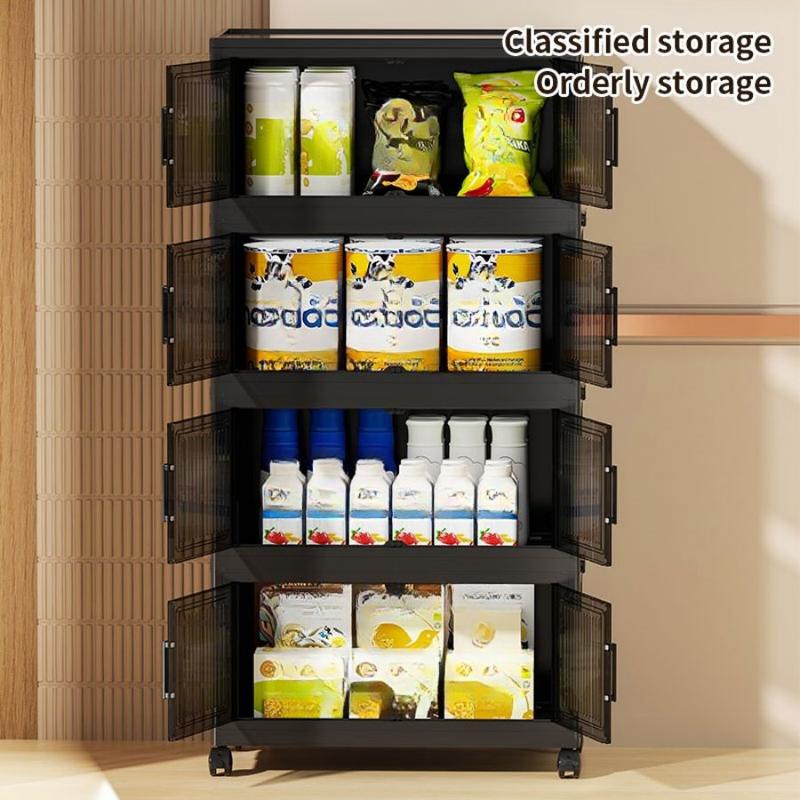 5Layer（94gallon）New Black 23.62in Foldable Storage Box With Multi-tier & Doors, Stackable Shoes Storage Containers For Sundries, Books, Clothes, Household Storage Organizer For Closet, Wardrobe, Bedroom, Bathroom, Office, Kitchen