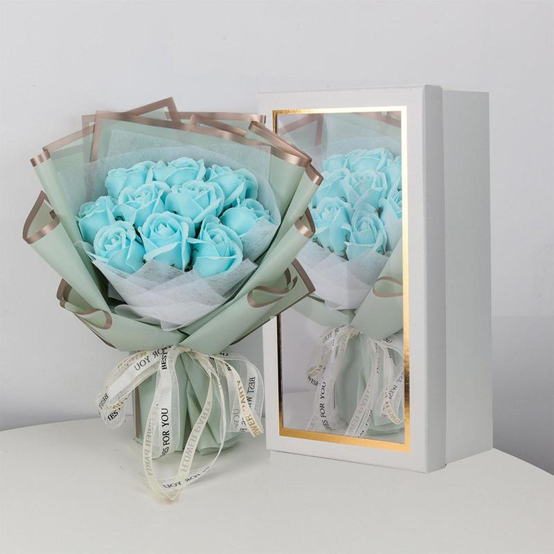 Artificial Rose Bouquet, 1 Box Romantic Eternal Flower with Gift Box, Flower Gifts for Friends & Loved Ones, Suitable for Birthday, Wedding, Anniversary