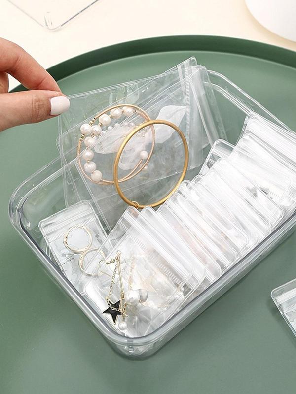 Simple Clear Jewelry Storage Bag, 20pcs Basic Jewelry Storage Box Ziplock Bag for Women & Girls, Jewelry Organizer for Daily Use, Jewelry Not Included