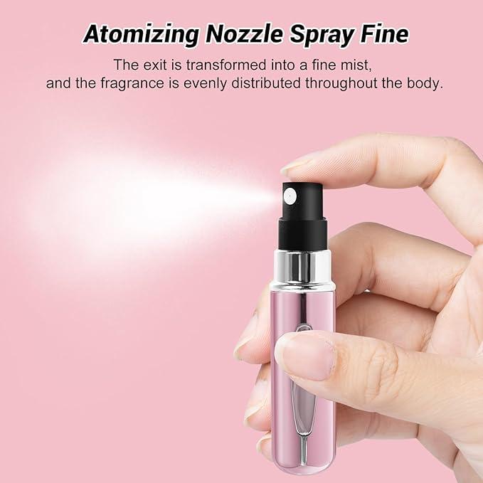 4 Pcs 5ml Portable Mini Refillable Perfume Atomizer Spray Bottle Scent Pump Case for Travel Random Color