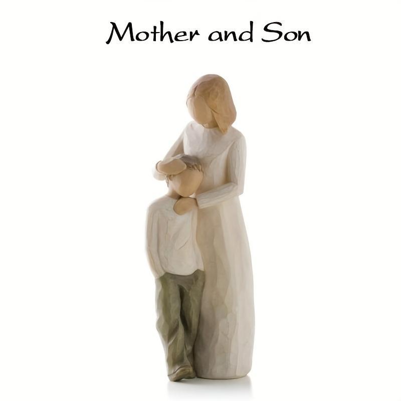 Mother & Son Design Resin Statue, Character Statues, Desktop Decorative Ornament for Living Room Bedroom Office, Home Decor