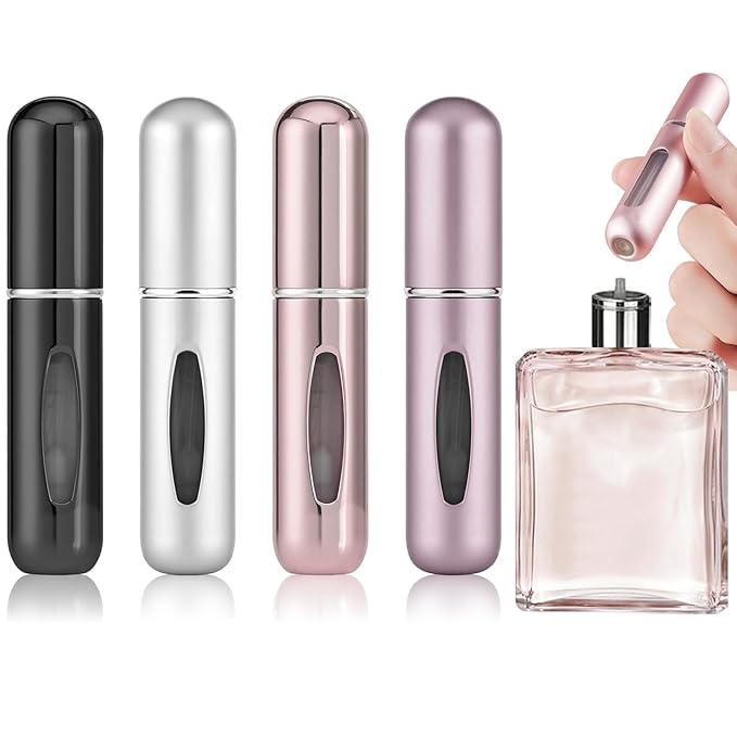 4 Pcs 5ml Portable Mini Refillable Perfume Atomizer Spray Bottle Scent Pump Case for Travel Random Color