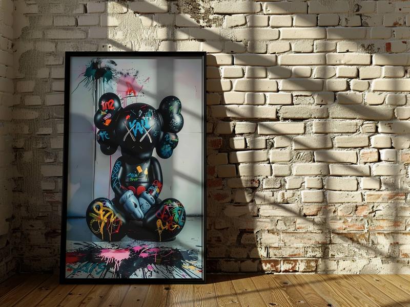 Hypebeast Graffiti Poster Set 3, KAWS Printable Art, Figure Prints, Kaws Poster Print, Kaws Wall Art, Graffiti Color Kaws Print, Hip Hop Street Style, Modern Design, Gift For Him, Room Decor, Wall Art