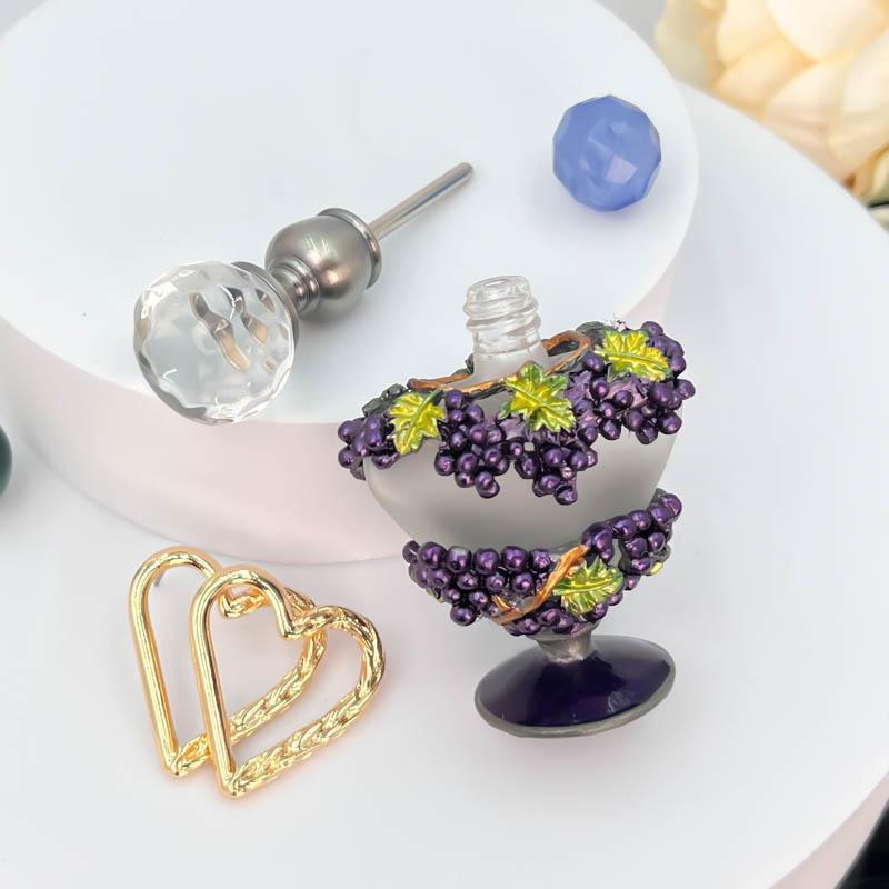 5ml Grape Design Empty Perfume Bottle, Creative Fillable Perfume Bottle for Travel, Empty Glass Bottle for Essential Oil and Liquid Cosmetics