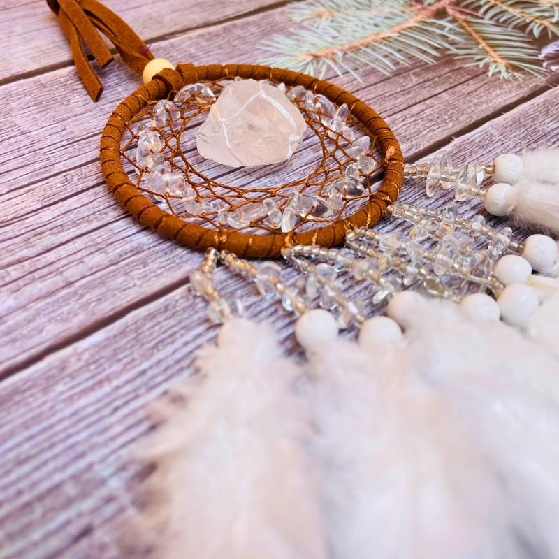 [Magic Crystal] Crystal Dream Catcher, Feather, Handmade, Over 30 Free Shipping, Chakra, Raw Crystal, 2024, Gift, Giftideas, Luxury, Energy, Yoga, Local Shipment, Free Storage Bag, Decoration Hanging Eye, Nature Ornaments Room Hangable, Halloween