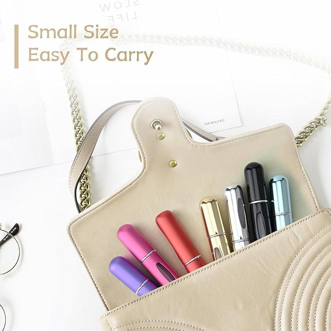 4 Pcs 5ml Portable Mini Refillable Perfume Atomizer Spray Bottle Scent Pump Case for Travel Random Color