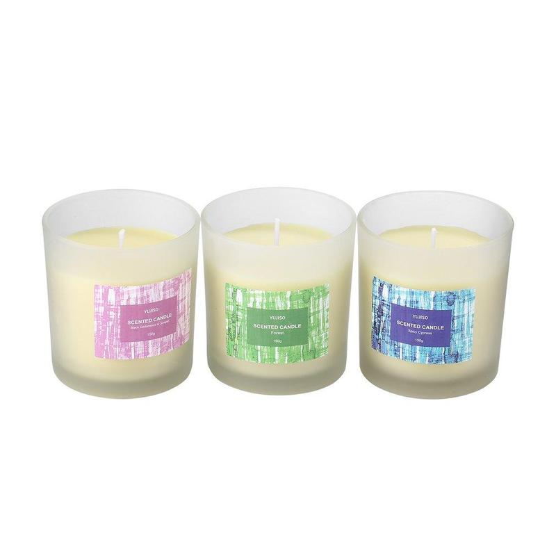 Frosted Glass Candle, 1 Count 150g Smokeless Long Lasting Candle, Home Decor Supplies for Living Room Bedroom Dining Room