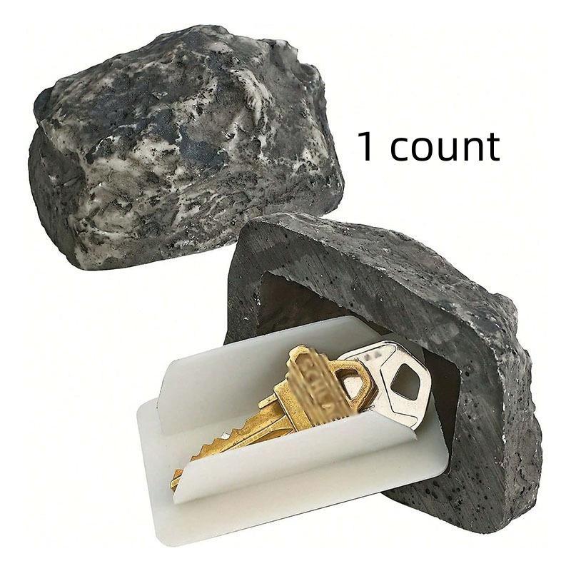 Simulation Rock Shaped Key Holder, 1 Count Hidden Rock Key Storage Box, Creative Key Storage Box for Home, Garden, Yard, Gate