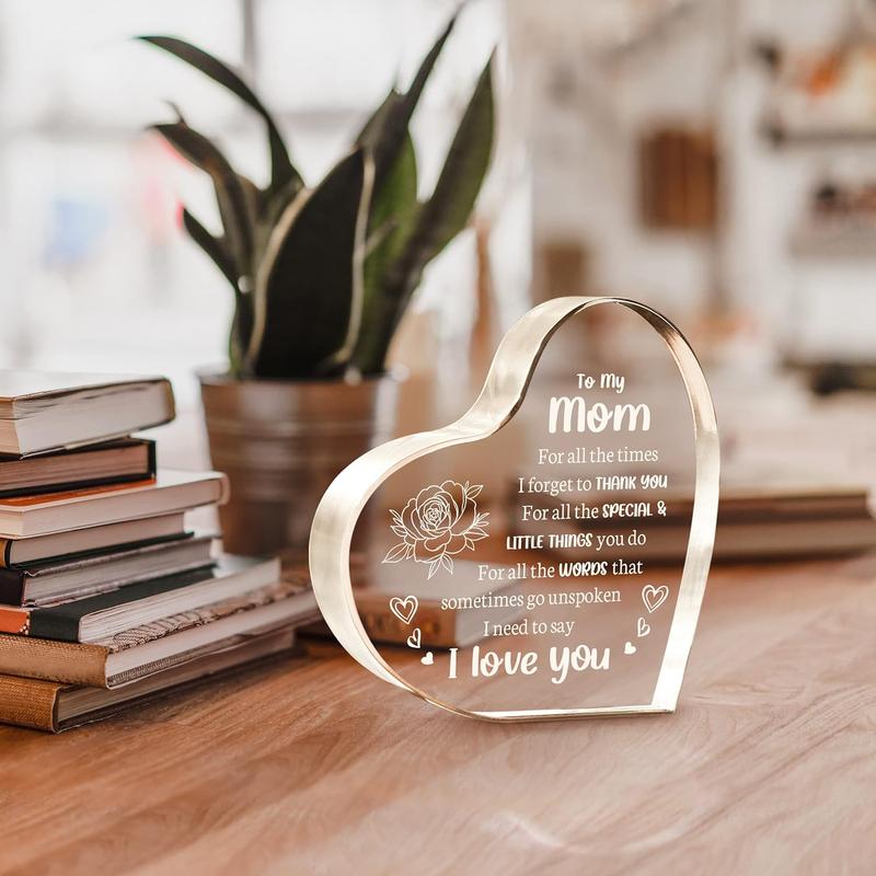 Gifts for Mom, Mom Birthday Gifts - Acrylic Keepsake 3.9x3.9 Inch - I Love You Mom Gifts from Son Daughter - Best Mothers Day Valentines Day Christmas Gifts for Mom