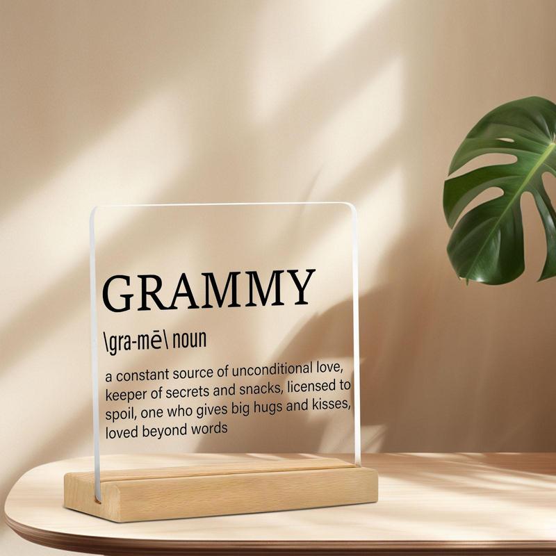 Grammy Definition Acrylic Ornament with Wooden Base, Grammy Gift, Office Desk Decoration, Home Decor, Gift for Grammy