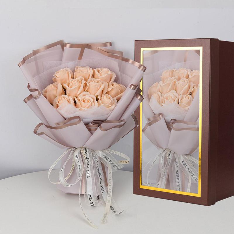 Artificial Rose Bouquet, 1 Box Romantic Eternal Flower with Gift Box, Flower Gifts for Friends & Loved Ones, Suitable for Birthday, Wedding, Anniversary