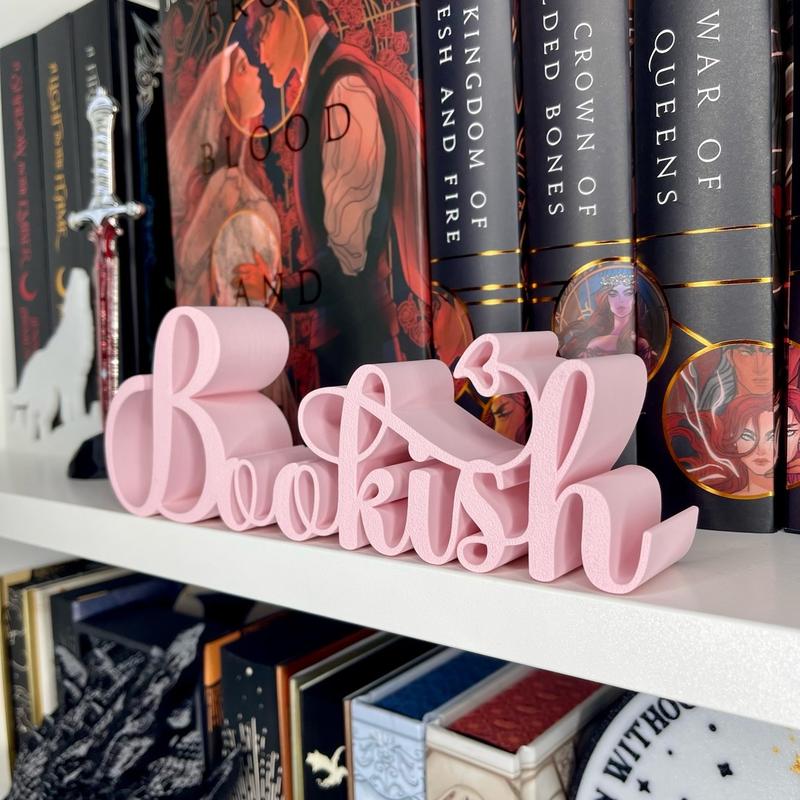 Bookish 3D Printed Shelf Sign for Home and Office Decor