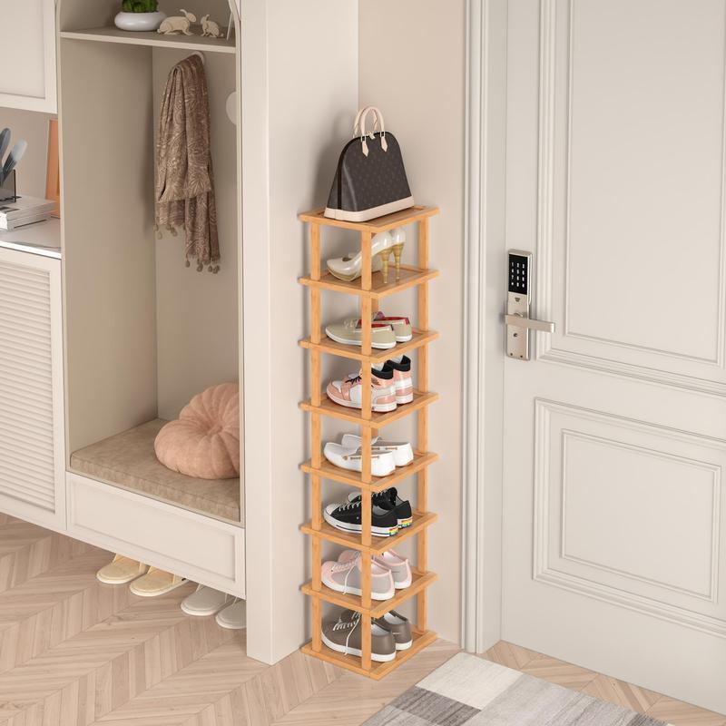 Multi-layer Shoe Rack, 1 Count Easy Assembly Furniture for Home, Bamboo Large Capacity Shoe Storage Rack, Shoe Storage Organizer for Home Entryway, Shoe Rack Organizer, Summer Gift, Unique Furniture for Bedroom