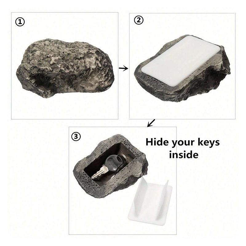 Simulation Rock Shaped Key Holder, 1 Count Hidden Rock Key Storage Box, Creative Key Storage Box for Home, Garden, Yard, Gate