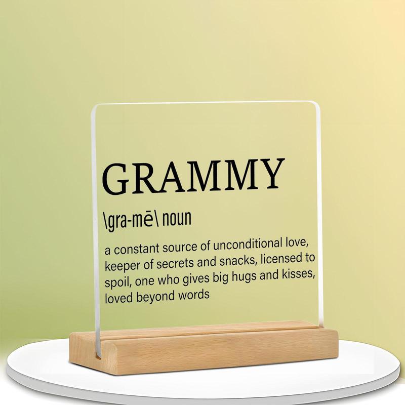 Grammy Definition Acrylic Ornament with Wooden Base, Grammy Gift, Office Desk Decoration, Home Decor, Gift for Grammy