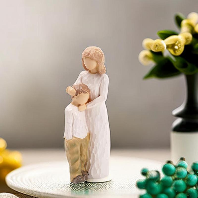 Mother & Son Design Resin Statue, Character Statues, Desktop Decorative Ornament for Living Room Bedroom Office, Home Decor