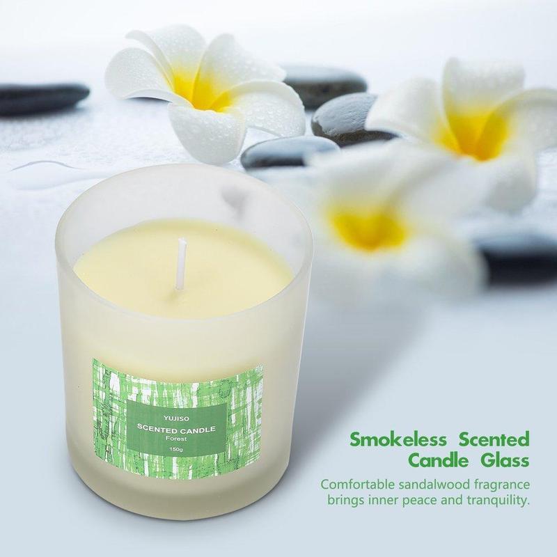 Frosted Glass Candle, 1 Count 150g Smokeless Long Lasting Candle, Home Decor Supplies for Living Room Bedroom Dining Room