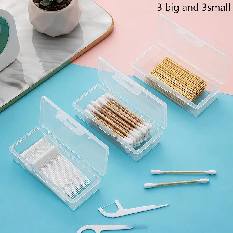 Empty Clear Travel Storage Box with Lid, 6 Counts set Portable Storage Organizer for Toothpicks, Cotton Swabs, and More, Convenient Organizer for Home and Travel, Home Space Saver