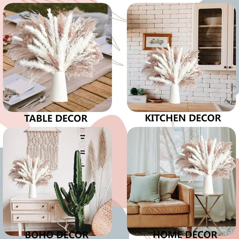 113 PCS Dried Pampas Grass Decor, Dried Flower Bouquets for Wedding, Home, Centerpiece Table, Modern Home, Western Living Room, Nurserie, Nursery, Boho Room, Beach, Women Office, and Boho Decor