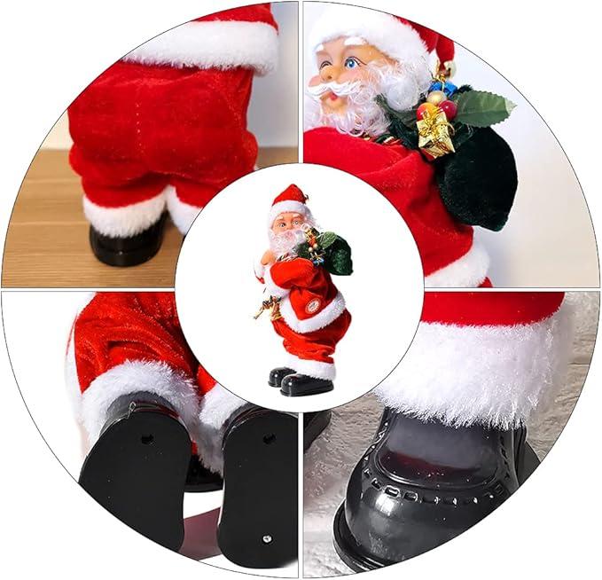 Santa Twerking Toy Christmas Tree Reindeer, Built-in Music, Battery Model, Gift, Desktop Decoration、Electric Santa Claus Toy with Shaking Belly and Feet,Singing Santa