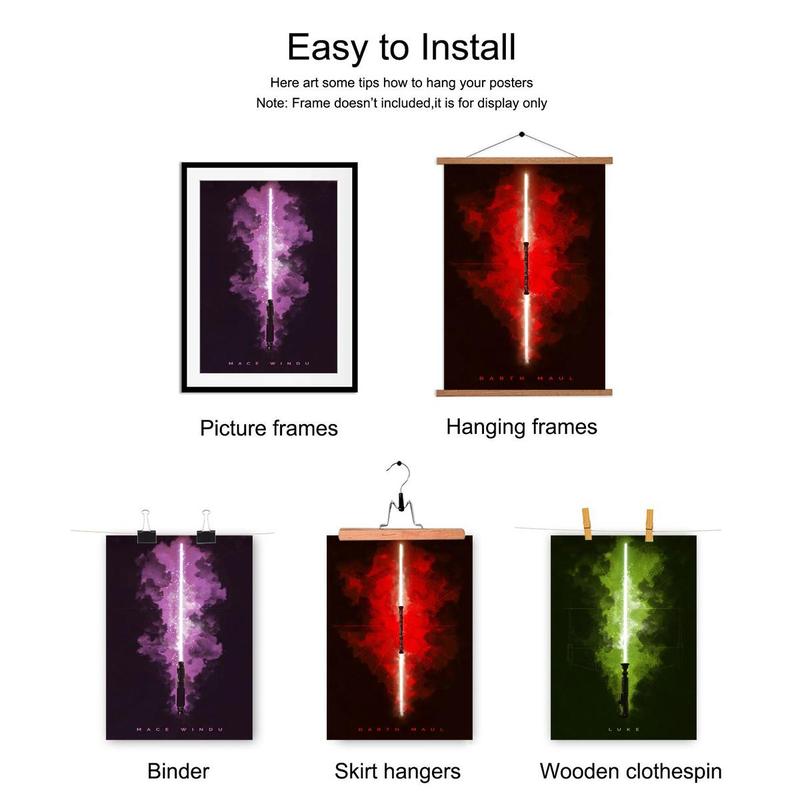 Light Saber Pattern Canvas Painting without Frame, 3 Counts set Modern Wall Art Painting, Wall Art Decor for Home Living Room Bedroom Office