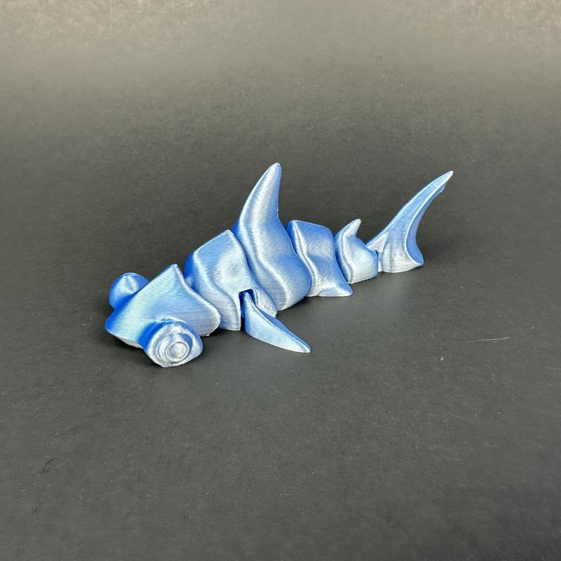 3D Printed Hammerhead Shark for Desk Decoration - Multi-color PLA Filament, Articulated Design