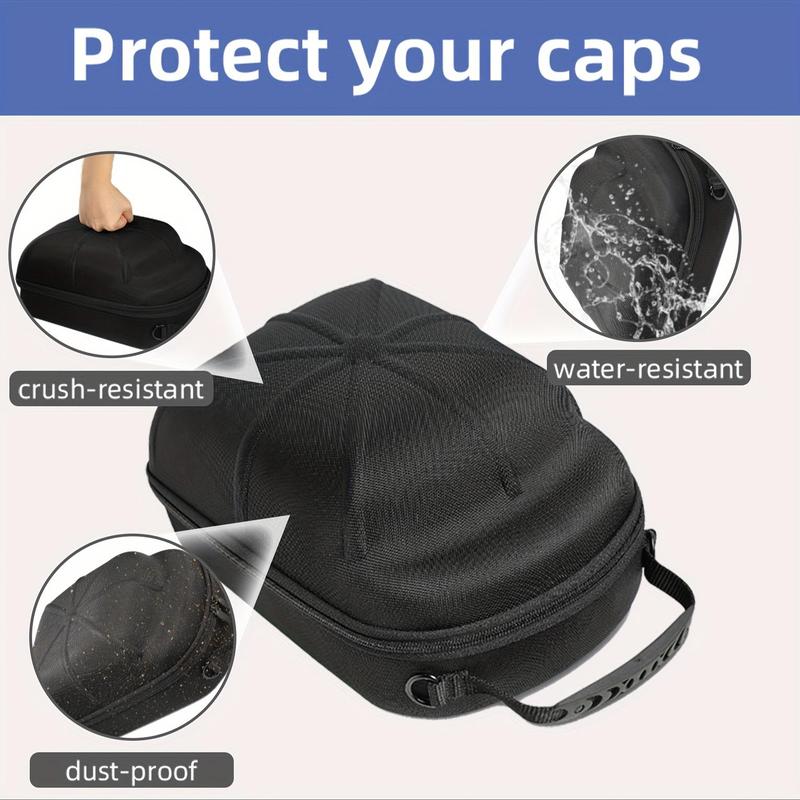 Durable Hard Shell Cap Carrier Case, 1 Count Anti-crush Waterproof Dustproof Baseball Hat Storage with Handle for Travel & Home Use