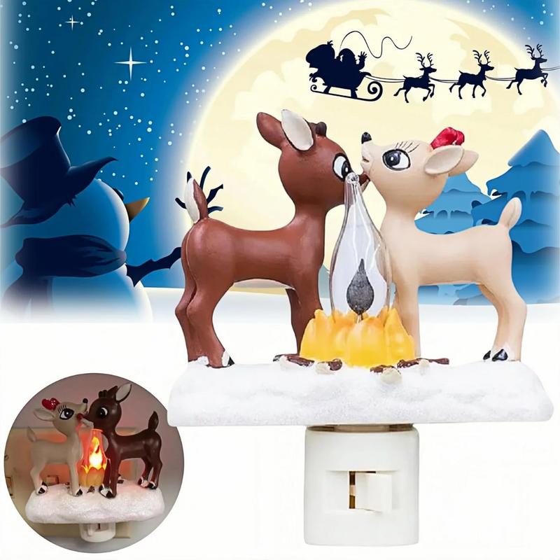 Christmas Decorative  Bonfire Twinkle Night Light Deer Ornaments Decoration