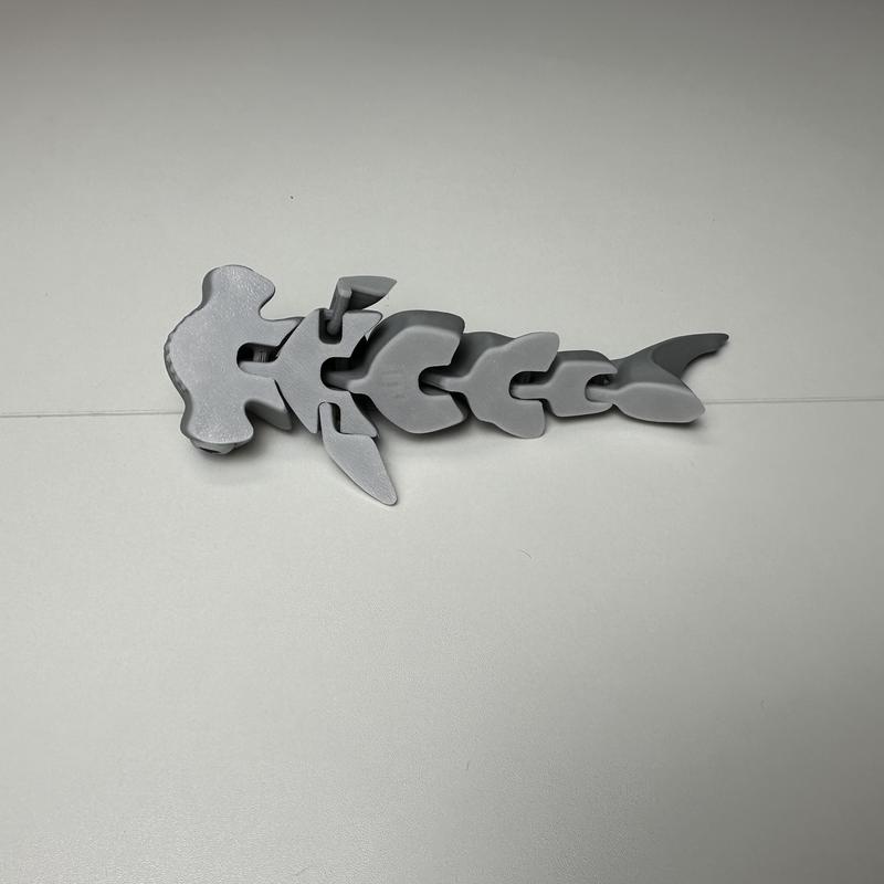 3D Printed Hammerhead Shark for Desk Decoration - Multi-color PLA Filament, Articulated Design