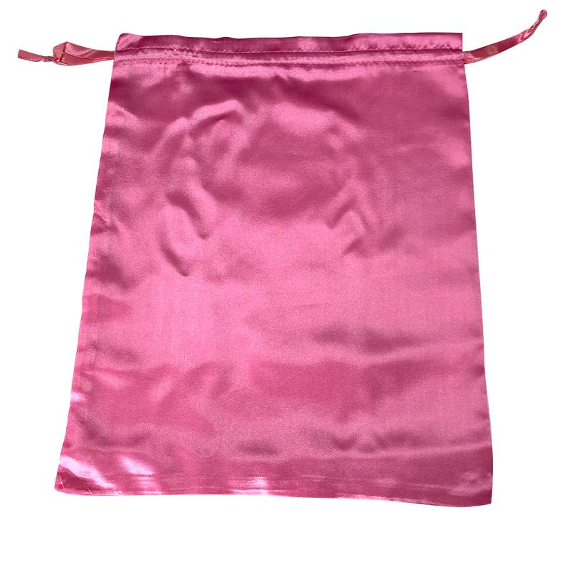 1PCS Pink Color Hair Bags For Bundles Packaging Satin Wig Bags  Big Size Satin Silk Hair Packaging Bag With Drawstring