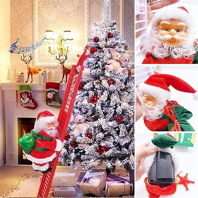 Santa Twerking Toy Christmas Tree Reindeer, Built-in Music, Battery Model, Gift, Desktop Decoration、Electric Santa Claus Toy with Shaking Belly and Feet,Singing Santa