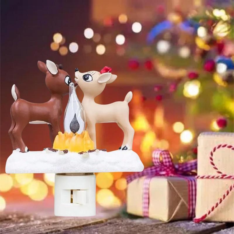 Christmas Decorative  Bonfire Twinkle Night Light Deer Ornaments Decoration