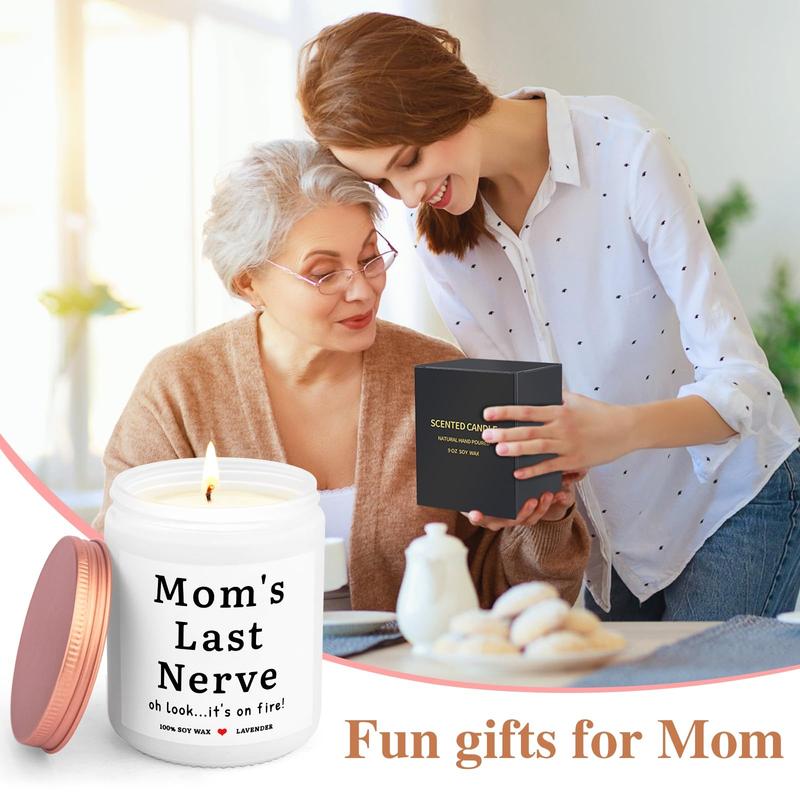 Gifts for Mom from Daughter Son, Mothers Day Birthday Thanksgiving Day Gifts, Scented Candles for Women Funny Unique Mom Presents Decor Jar