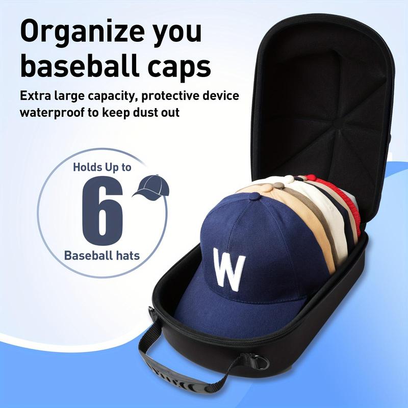 Durable Hard Shell Cap Carrier Case, 1 Count Anti-crush Waterproof Dustproof Baseball Hat Storage with Handle for Travel & Home Use