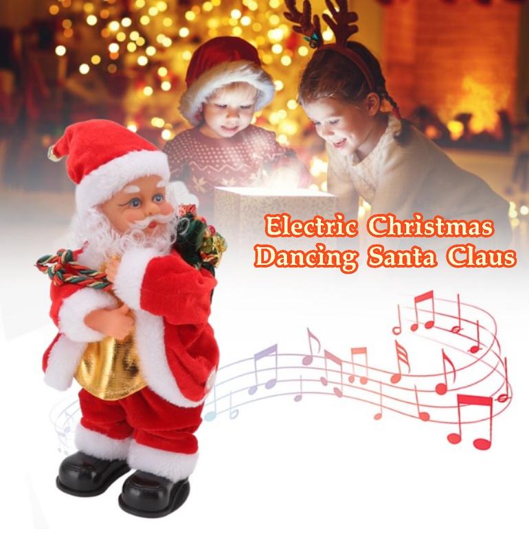 Santa Twerking Toy Christmas Tree Reindeer, Built-in Music, Battery Model, Gift, Desktop Decoration、Electric Santa Claus Toy with Shaking Belly and Feet,Singing Santa