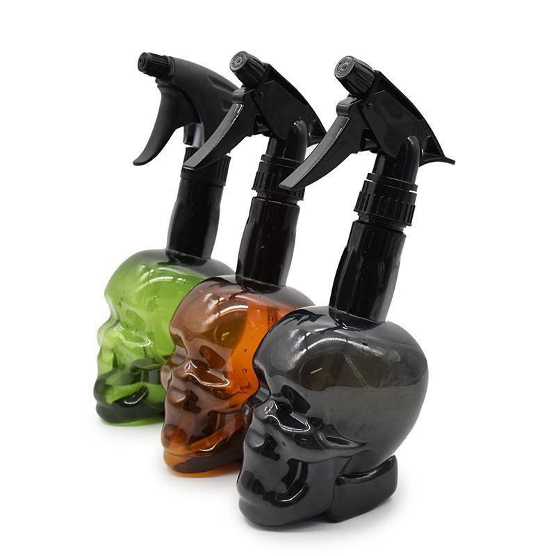 Empty Spray Bottle, Retro Skull Design Plastic Refillable Spray Squirt Bottle for Hair Styling Cleaning