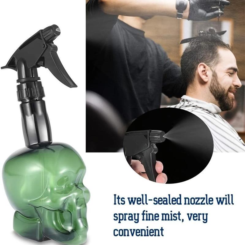 Empty Spray Bottle, Retro Skull Design Plastic Refillable Spray Squirt Bottle for Hair Styling Cleaning