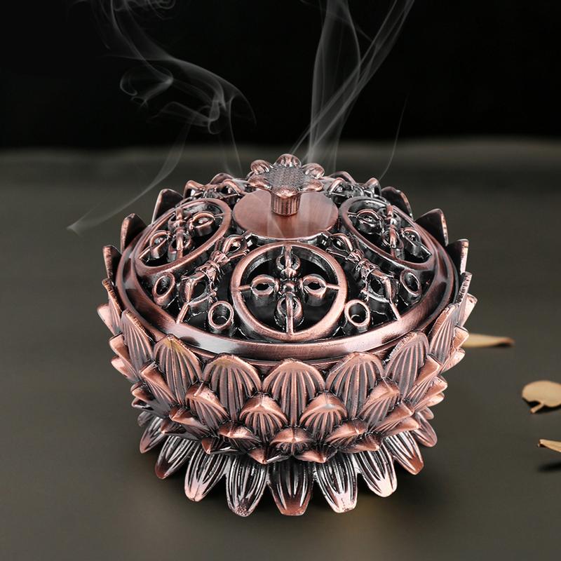 1Pc Vintage Lotus Shape Alloy Incense Burner Holder Tool Home Decoration Hot