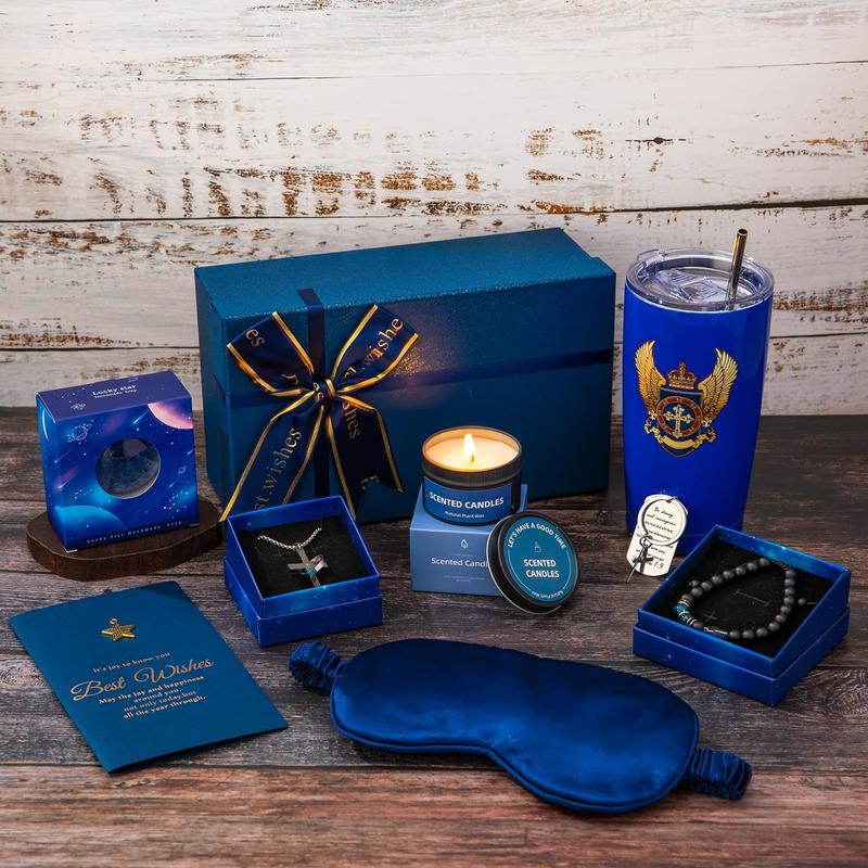 Birthday Gifts for Men,Blue Man  Gifts Basket Ideas Set for Him,Men's Birthday Gift Box Presents for Dad,Husband,Brother,Son, Boyfriend,Male Friend,Coworker Christmas Gift Retirement Gifts Box