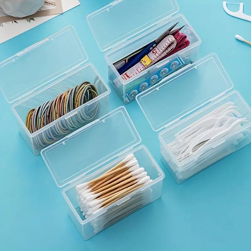 Empty Clear Travel Storage Box with Lid, 6 Counts set Portable Storage Organizer for Toothpicks, Cotton Swabs, and More, Convenient Organizer for Home and Travel, Home Space Saver