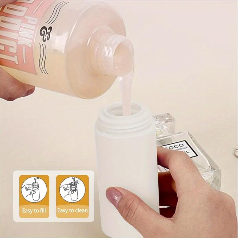 5 PCS Refillable Cosmetic Refill Plastic Empty Bottles Portable Travel Squeezable Bottles Toiletry Containers Set for Shampoo Shower Facial Cream Lotion