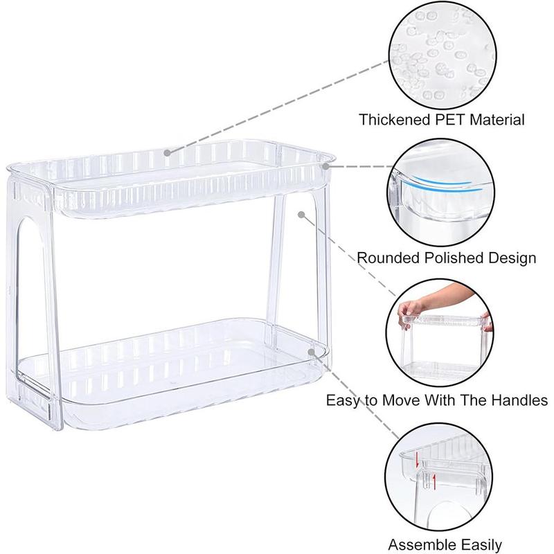 Clear Cosmetic Storage Rack, 1 Count Desktop Large Capacity Self-assembly Skin Care Product Storage Holder for Bathroom