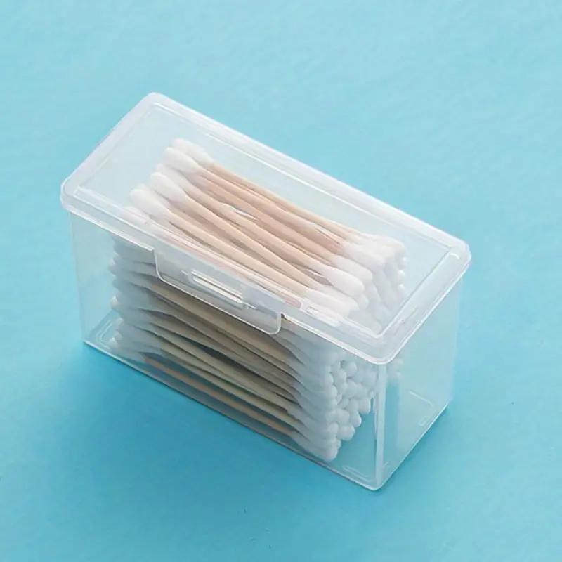 Empty Clear Travel Storage Box with Lid, 6 Counts set Portable Storage Organizer for Toothpicks, Cotton Swabs, and More, Convenient Organizer for Home and Travel, Home Space Saver