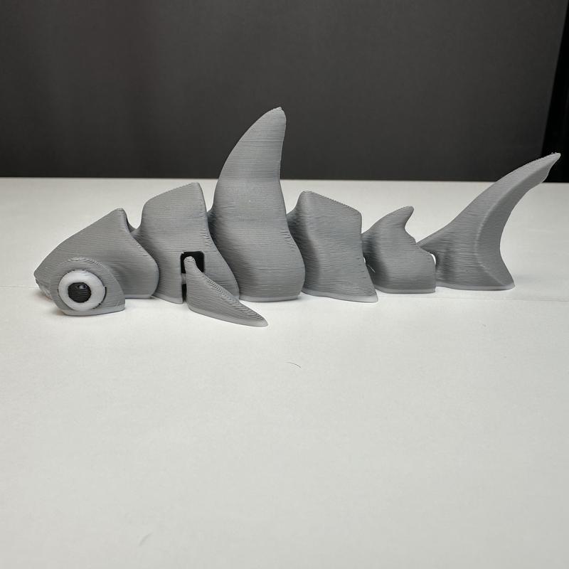 3D Printed Hammerhead Shark for Desk Decoration - Multi-color PLA Filament, Articulated Design