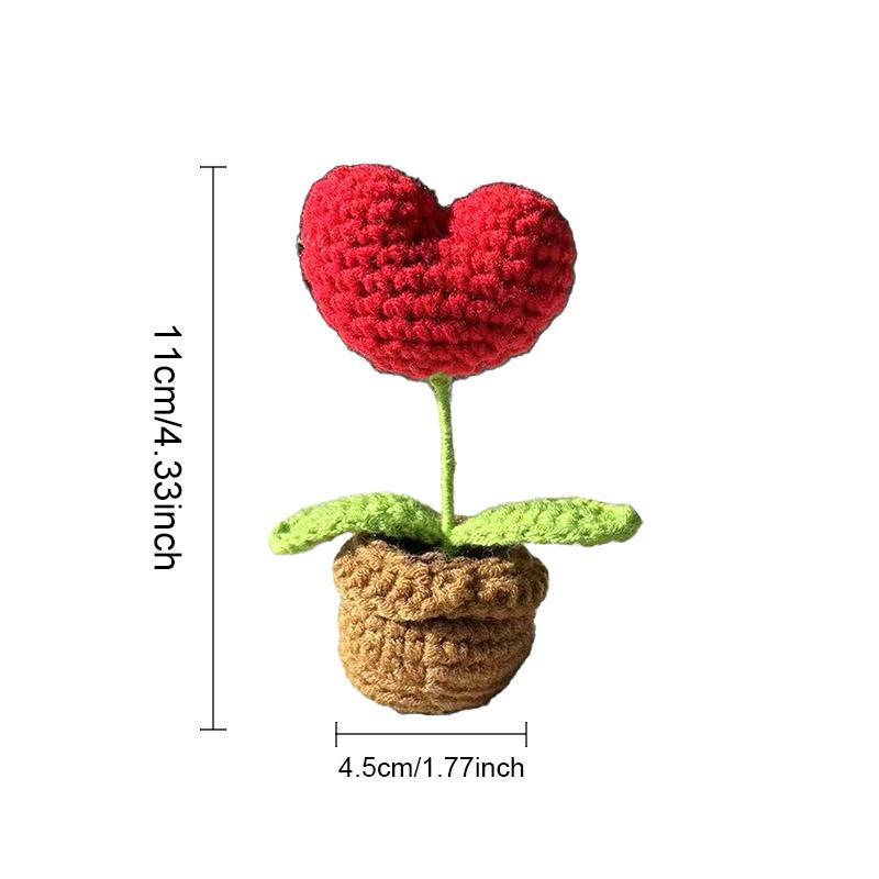 Room Decor Artificial Heart Shaped Potted Plant for Gift Ideas, Creative DIY Hand-woven Simulation Flower, Home Decor Living Room, Flower Ornaments, Bedroom Decor