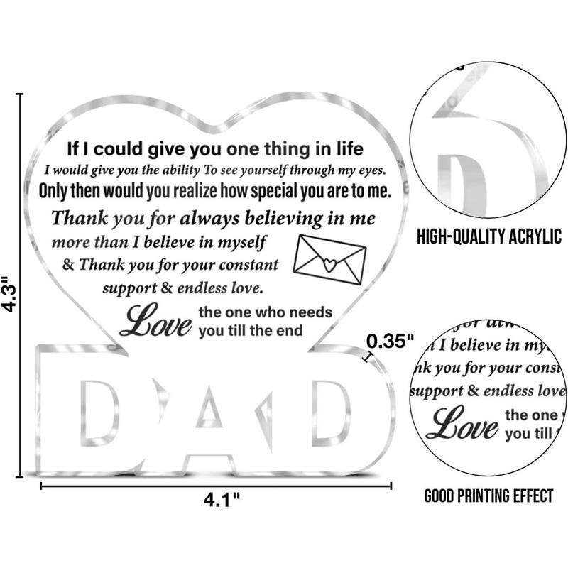 Dad Gifts From Daughter Son, Thank You Gift for Dad Father's Day Birthday Christmas, Dad  Plaque Sign Keepsake